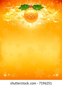 Christmas background in yellow tones
