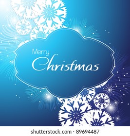 christmas background/card with snow flakes