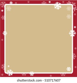 Christmas background.Christmas card on red background with snowflakes