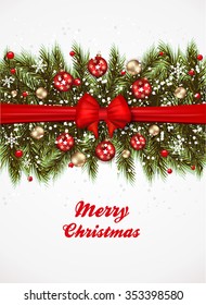 Christmas background-Fir and Christmas balls