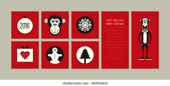 Christmas backgrounds collection. New year design elements set. Design templates for card. logo, poster, wallpaper, calendar. flyer, banner, label, invitation, web, printing. Vector illustration.