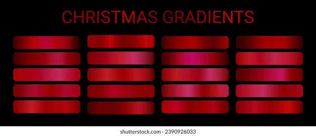 Vector rojo de fondo navideño. Paleta de gradientes de color rojo para banners de Navidad navideñas, papel tapiz, cubierta, tarjetas, volantes, invitaciones, diseño de cinta 