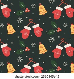 Weihnachtliche Hintergründe, nahtloses Muster. Nahtloses Muster mit Weihnachtskugeln.