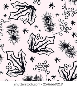 Christmas backgrounds, seamless pattern. Vector illustration.