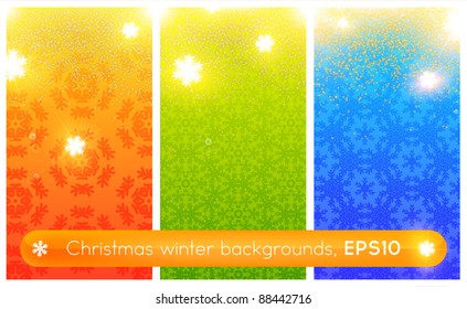 christmas backgrounds set with christmas elements, vector illustration
