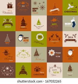 Christmas Backgrounds Set - Vector Illustration, Graphic Design Editable For Your Design. Modern Design Labels. Happy New Year