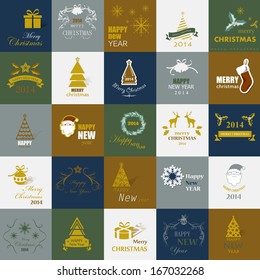 Christmas Backgrounds Set - Vector Illustration, Graphic Design Editable For Your Design. Modern Design Labels. Happy New Year