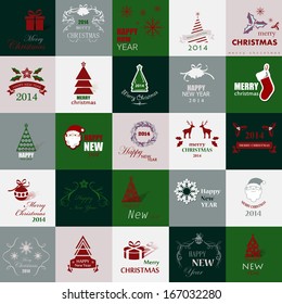 Christmas Backgrounds Set - Vector Illustration, Graphic Design Editable For Your Design. Modern Design Labels. Happy New Year