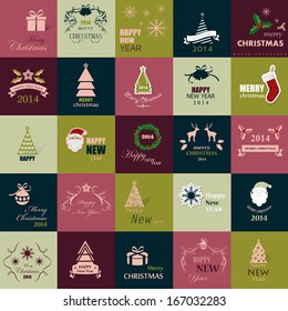 Christmas Backgrounds Set - Vector Illustration, Graphic Design Editable For Your Design. Modern Design Labels. Happy New Year