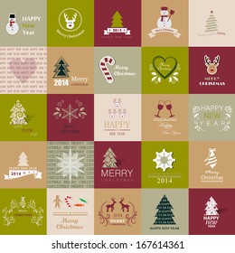 Christmas Backgrounds Set - Vector Illustration, Graphic Design Editable For Your Design. Modern Design Labels. Happy New Year