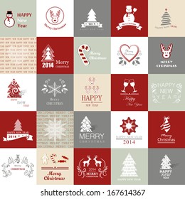 Christmas Backgrounds Set - Vector Illustration, Graphic Design Editable For Your Design. Modern Design Labels. Happy New Year