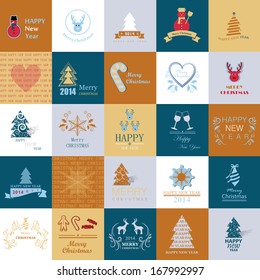 Christmas Backgrounds Set - Vector Illustration, Graphic Design Editable For Your Design. Modern Design Labels. Happy New Year 