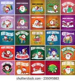 Christmas Backgrounds Set - Vector Illustration, Graphic Design Editable For Your Design, Collection Of Christmas Icons, Christmas Concept  