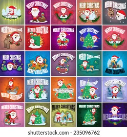 Christmas Backgrounds Set - Vector Illustration, Graphic Design Editable For Your Design, Collection Of Christmas Icons, Christmas Concept  