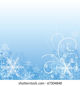 christmas background,snowflake design with scrolls