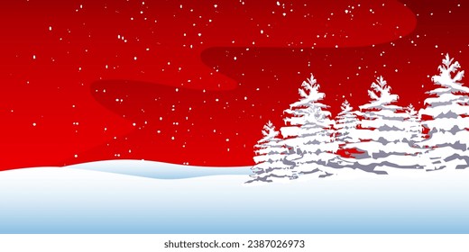 Christmas Background,Winter with people celebrating on Christmas .Winter landscape in the town with happy kids playing outdoor, Vector Banner for New year 2024 background.