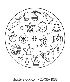 Weihnachtsabzeichen 9, Vektorbild, reine weihnachtliche lineare Vektorgrafik, abstrakte Logo-Weihnachtsbaumvektorgrafik, Shopping Black Friday Cyber Montag Icon Set flache Vektorgrafik.