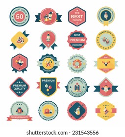 Christmas badge banner design flat background set, eps10