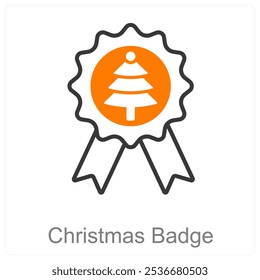 Christmas Badge and celebration icon concept