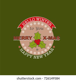 Christmas badge, label, banner