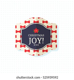 Christmas badge, label, pin, vector design template