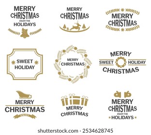 Christmas badge logotype collection. Vector illustration