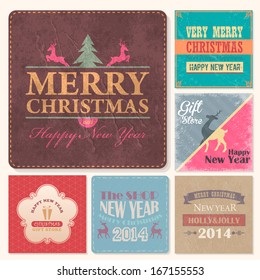 Christmas Badge, Tags, Labels, Banner, Cards Set - Vector Collections