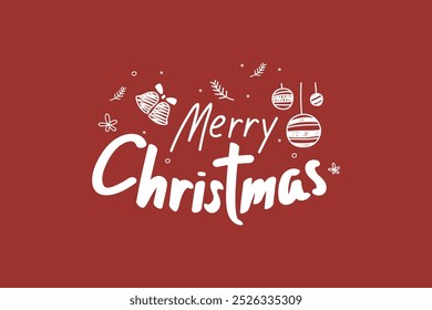 Christmas badges merry christmas text calligraphic lettering design typography editable background