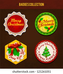 Christmas badges. Vector