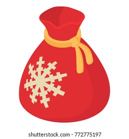 Christmas bag icon. Isometric illustration of christmas bag vector icon for web