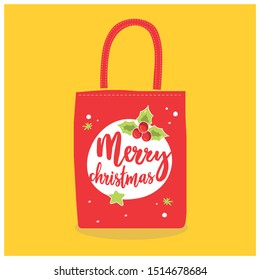 Christmas bag. New year banner. Merry christmas.