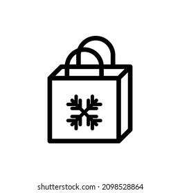 Christmas Bag Outline Icon. Christmas Bag Icon