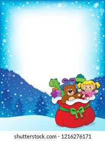 Christmas bag topic frame 1 - eps10 vector illustration.