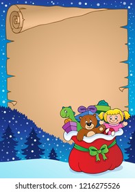 Christmas bag topic parchment 1 - eps10 vector illustration.