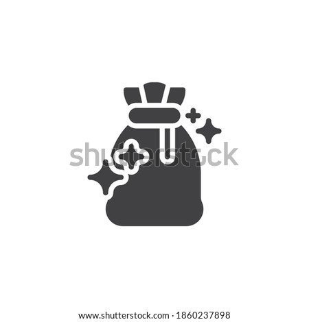 Christmas bag vector icon. filled flat sign for mobile concept and web design. Santa Claus bag glyph icon. Symbol, logo illustration. Vector graphics