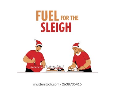 Christmas Baking Duo Fueling Sleigh with Holiday Treats