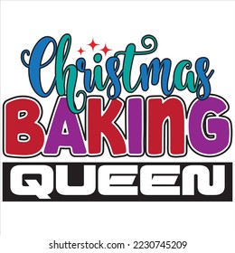 Christmas baking queen svg design vector file 