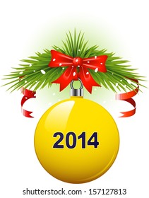 Christmas ball 2014. Vector illustration