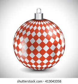 Christmas Ball 3d Realistic Icon Santa Clause Merry  and Happy New year background seemless pattern, Illustration fullprint repeatable element