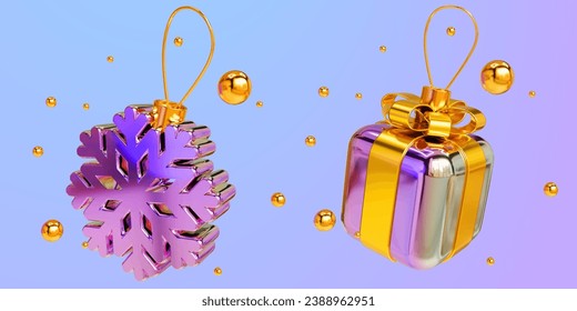 bola de navidad juguete de representación 3d