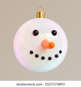 christmas ball 3d vector snowman holiday santa glass