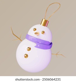 christmas ball 3d vector tree snowman sock