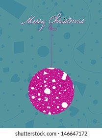 christmas ball with abstract image. vector illustration.