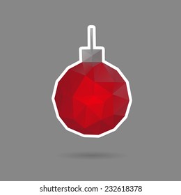 Christmas ball abstract isolated on a white backgrounds, vector illustration 