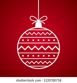 Christmas ball with abstract pattern. Vector illustration.