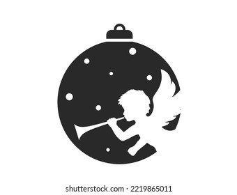 Balón de Navidad con ángel. elemento vectorial para el diseño navideño de Año Nuevo