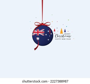 A Christmas ball with the AUSTRALIAN flag. New year and Christmas concept. Illustration of a Christmas ball with the flag of AUSTRALIAN.