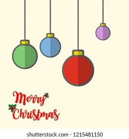 Christmas Ball with Background, Flat Style for graphic, Vector Illustration