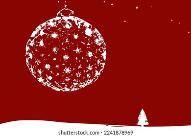 Christmas Ball Background Red White Snowflakes Celebration Seasonal