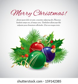 Christmas ball background. Vector  illustration